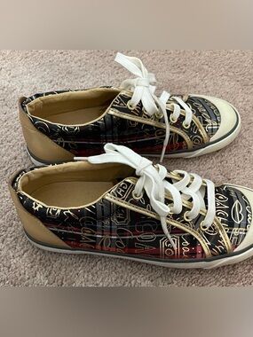 Coach Low-Top Sneaker in Black, Red and Gold